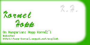 kornel hopp business card